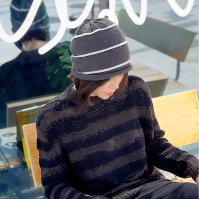 Purchase Cold Hat Women's Autumn and Winter Lazy Wind Stacking Hat Warm Knitted Hat Autumn Hat Big Head Circumference