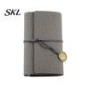 Faux Leather Notebook Writing Journal Notebook, 6 Ring Loose Leaf Binder, 7 Retro Pocket Clock Decoration Inch Diary Sketchbook with Pendant