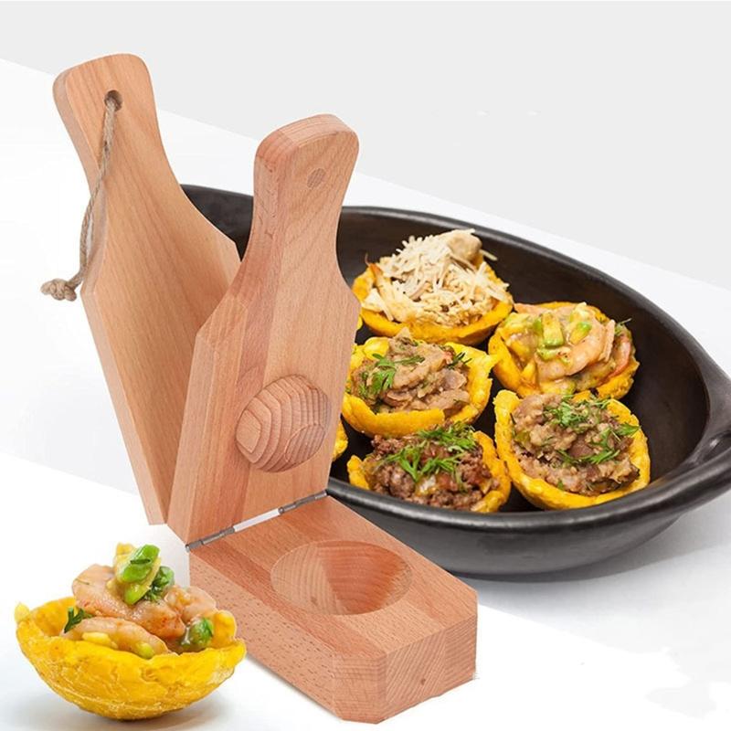 Green Plantain Wood Tostonera Wood Tostonera Plantain Press Tool Fried Plantains Maker 2in1 Banana Smasher and Maker