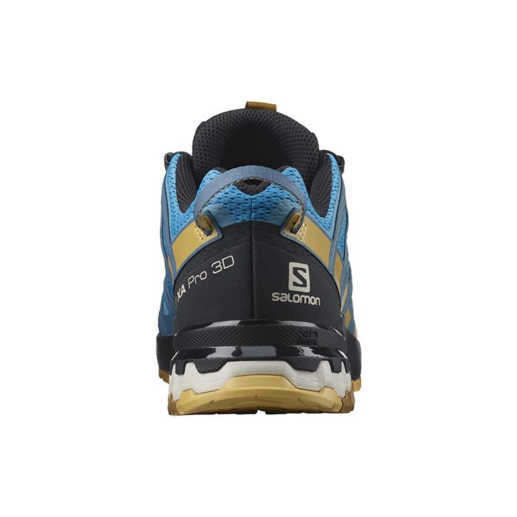 SALOMON XA Pro 3D V8 Mesh, Textile, Leather Abrasion Resistant Low top Running Shoes Men's Blue Black 414399