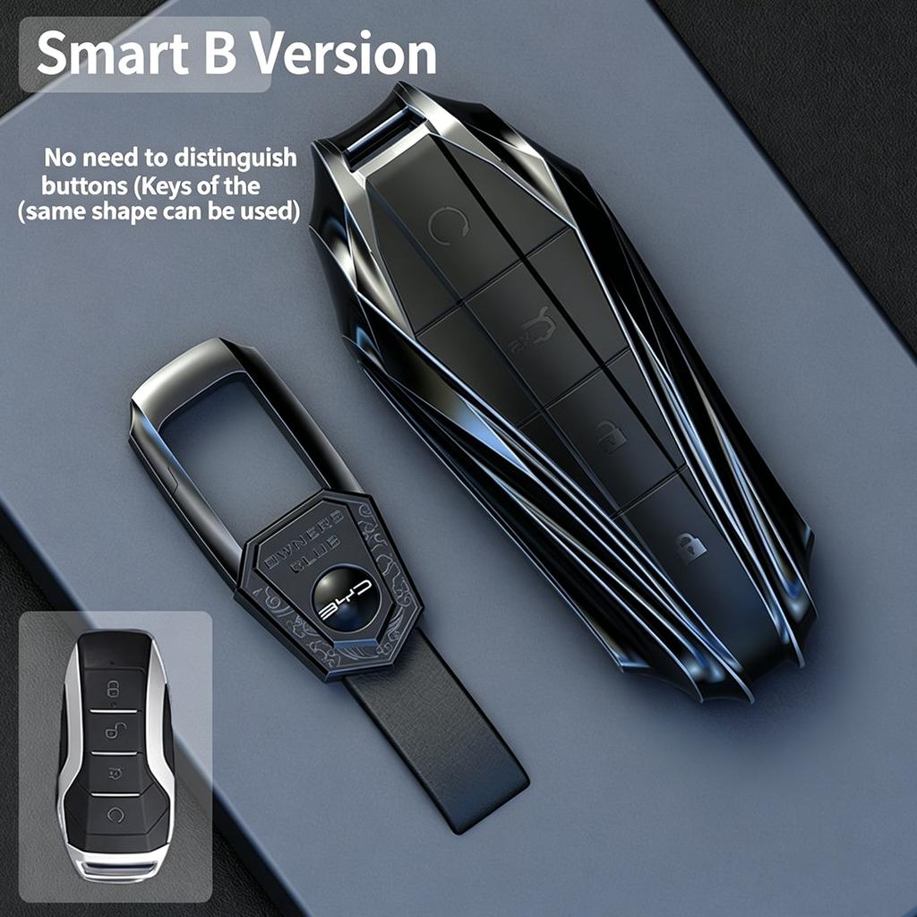 For BYD Dolphin Metal Car Key Case Set Song Plus Han EV Qin DMI Yuan Pro Tang DMP Escort Ship 07 Seal European G Car Accessories