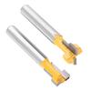 2pcs Yellow T Slot Cutter Router Bit for 38"" & 12"" Cutting Edge 14"" Shank