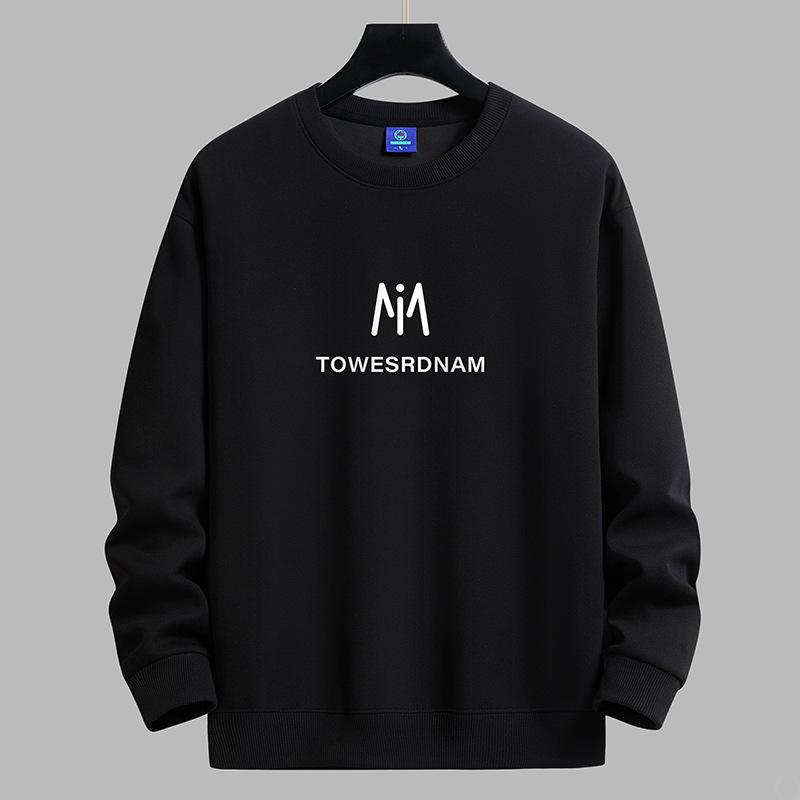 Мужская толстовка с круглым вырезом и узором M модная повседневная толстовка с длинным рукавом M чёрный 2109₽