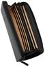 Branze Long Italian Saffiano YKK Round Separate Coin Purse Black x Men's Wallet, Leather, Leather, Zipper, (Saffiano Gold)
