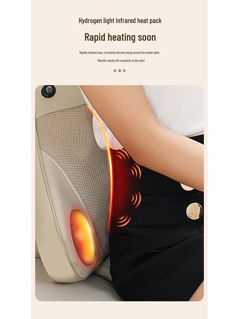 Multifunctional Lumbar, Neck, and Shoulder Kneading Massager Pillow for Full Body