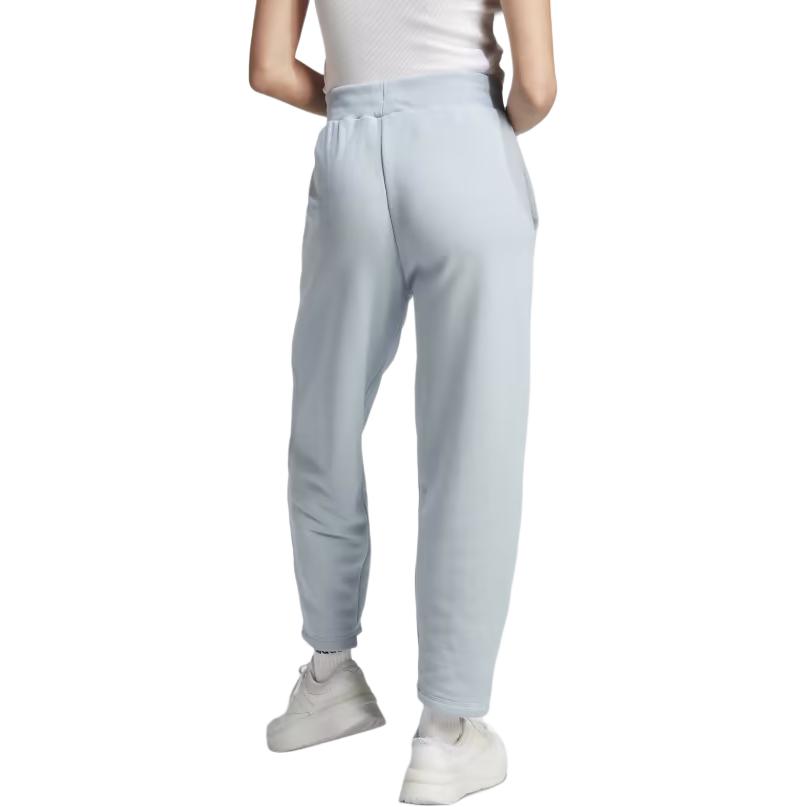 adidas Solid Color Elastic Drawstring Logo Print Straight Leg Casual Pants Women Bottoms Blue IJ8443