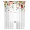 Spring Flower Rose Modern Tulle Curtains For Living Room Bedroom Home Kitchen Window Sheer Curtains