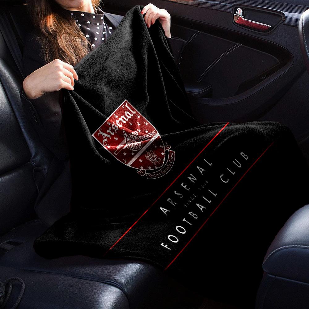 Coperta in Flanella con Stemma dell'Arsenal Football Club, Poliestere Morbido, Design Moderno, Per Tutte le Stagioni per Campeggio, Viaggi, Regali per Feste o Compleanni
