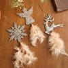 Golden Feather Snowflake Angel Pendant Christmas Tree Ornament