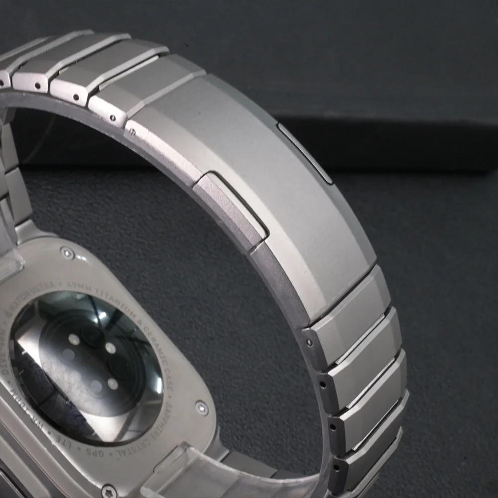 Cinturino di lusso in acciaio inossidabile per Apple Watch Ultra 3 49mm Cinturino da uomo Per iWatch Serie 11 10 46mm 9 8 7 6 5 SE 45mm 44mm Braccialetto