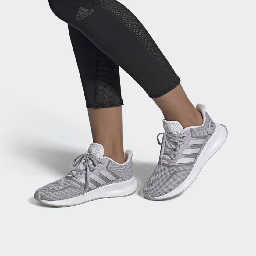 Adidas Neo Runfalcon 1.0 Comfortable Breathable Mesh Low-Top Casual Running Shoes Women Sneakers Purple FW5160