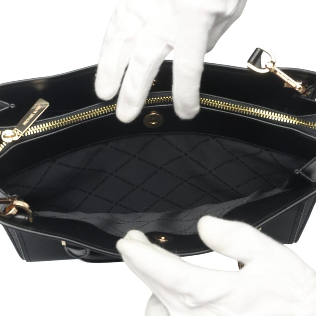 Michael Kors Sheila Satchel Tote Bag Leather Black Women 35T0GWXS3L Used