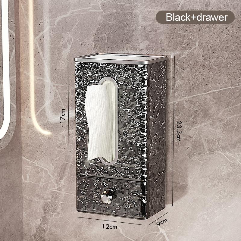mr basket Wall Mounted Household Bathroom Tissue Box Wash Face Towel Storage Box Multifunctional Creative Kitchen Drawer Box