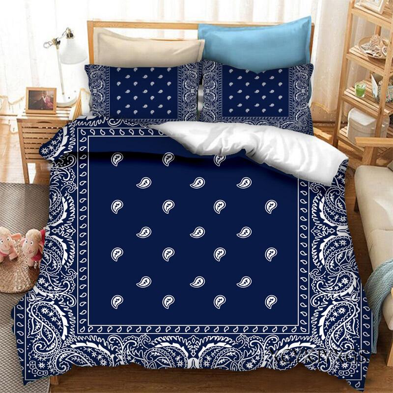 Luxury 3D Paisley Print Bandana Duvet Cover Queen And King Size Kids Bedding Sets Home Living 3 Piece Set With 2 Pillowcases