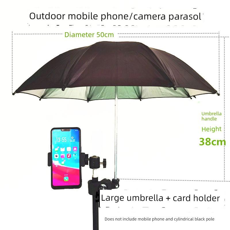 Tripod Sunshade Umbrella, Outdoor Mobile Phone Sunshade Umbrella, Sun Protection Umbrella, Camera Photography External Clip-On Rain Umbrella