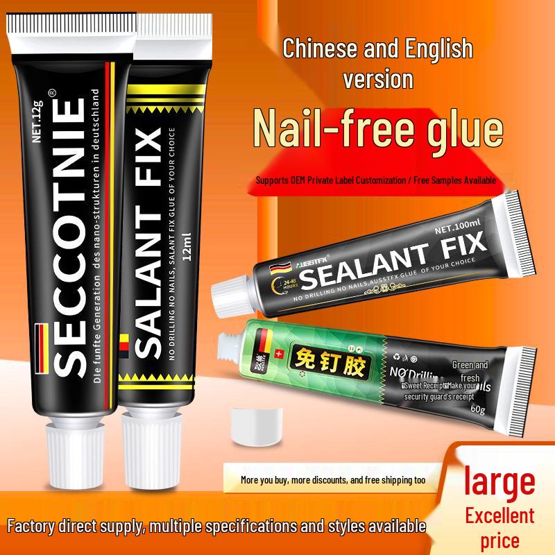 Quick-Drying Nail-Free Glue for Metal and Glass - Strong Adhesive Paste Economy Black 6g белый