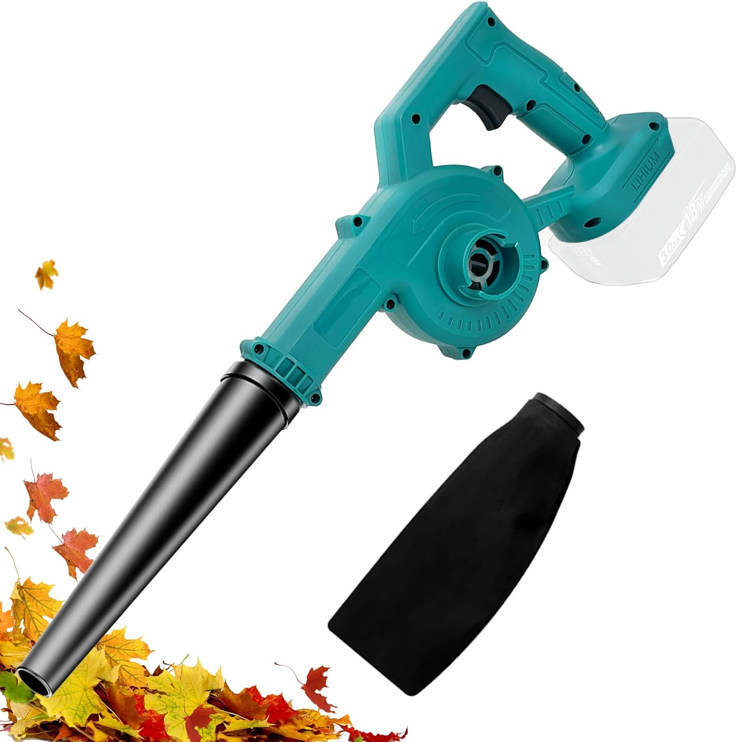 

Cordless Leaf Blower with 2 x 3.0 Ah Batteries and Charger, 200 km/h Electric Leaf Blower for Makita, Electric Air Blower Battery Leaf Blower Ohne Akku
