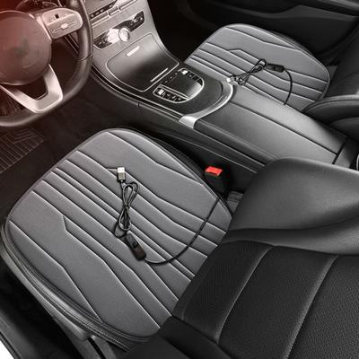 12V Heated Car Seat Cushion 17.72"x17.72" Thick Memory Foam Seat Protector Pad Anti-Slip Bottom Car Seat Pad for Car Office Home Use