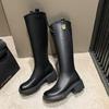 Autumn and winter new slimming boots, women's platform soles, autumn and winter knee-length knight boots, handsome high boots