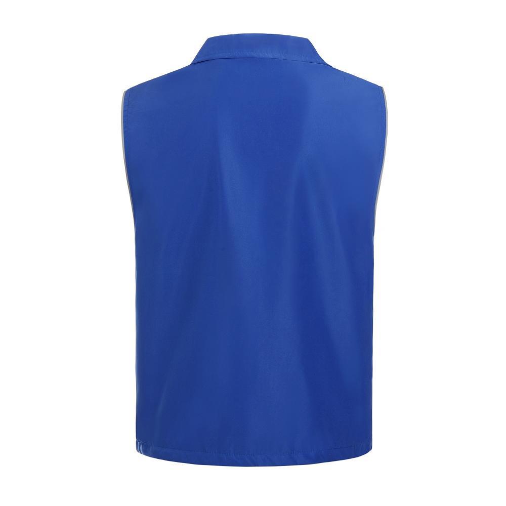 Custom Multi-Pocket Reflective Workwear Vest with Printed Logo for Housekeeping, Promotions, and Supermarket Activities.