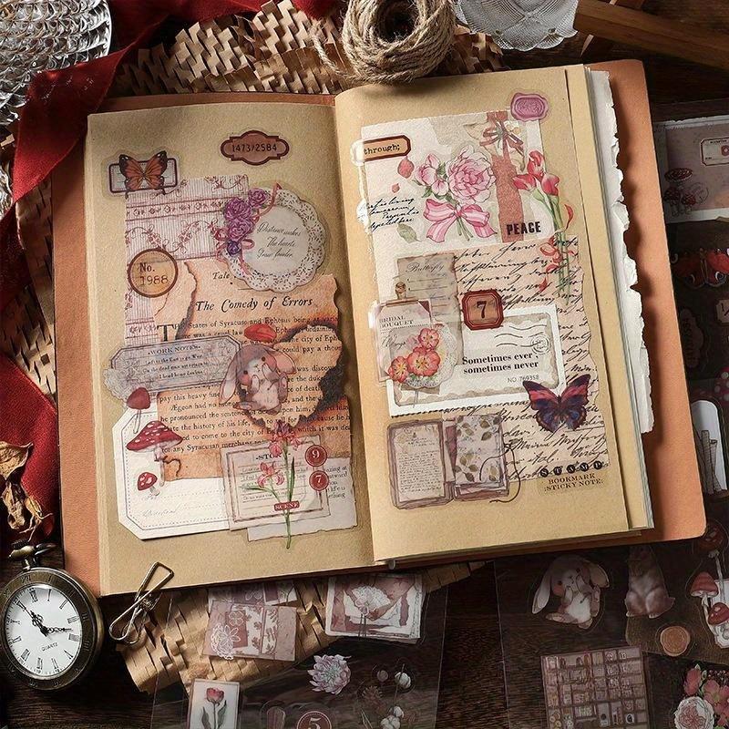 1PC Old Dreams New Love series Plant notebook decoration material stickers notebook material card paper