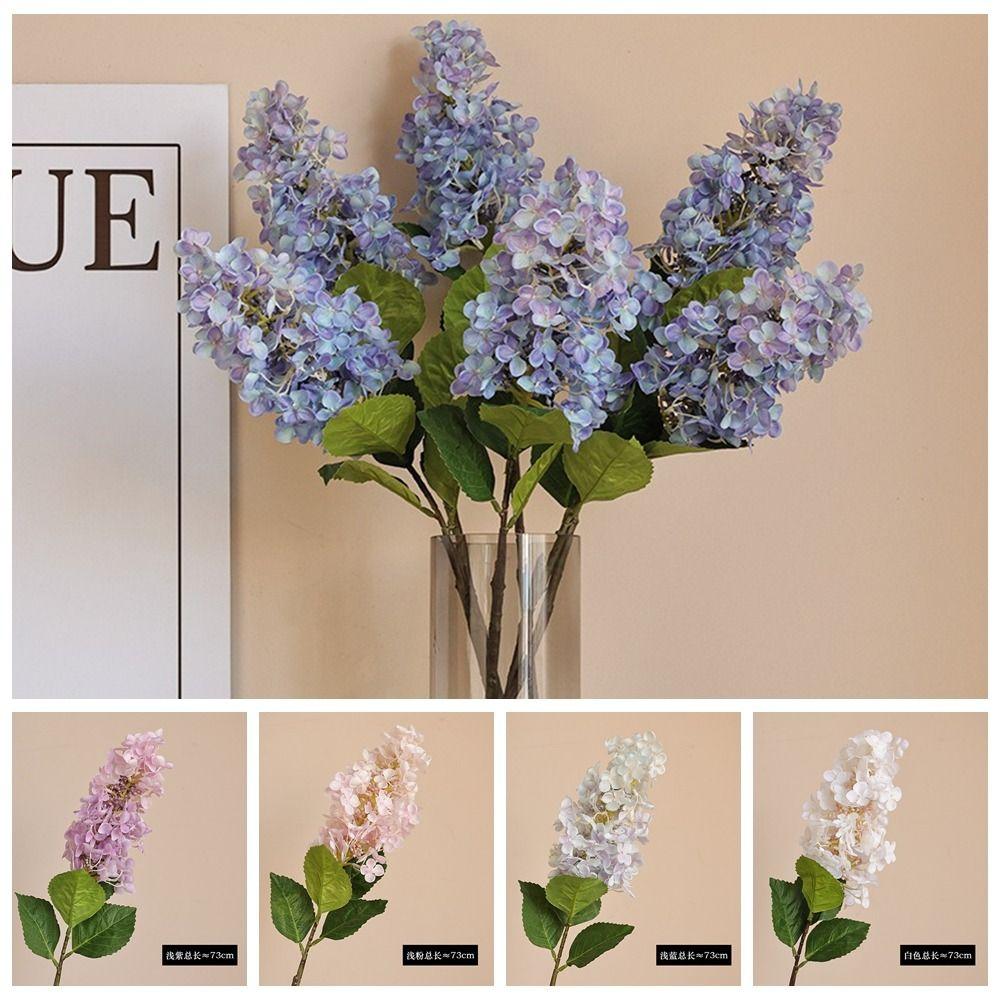 Silk Flower Artificial Hydrangea Flowers Arrangement Accessories Decor Props Flowers Branch Artificial Flowers Wedding Decor