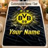 Flannel BlanketBorussia Dortmund Custom Name Text Personalized Soft Warm Throw Blanket Home Decor Gift