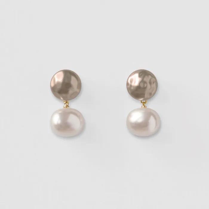 mud pearl earrings (2colors)