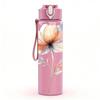 1PC Single Soft Pastel Poppy Flower Print 750ml Color Plastic Sports Water Bottle Leakproof Flip Straw Lid Suitable for Sports Office Home Use