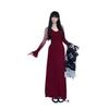Hepburn-Inspired Elegant V-Neck Long-Sleeved Slimming Dress for Tall Women