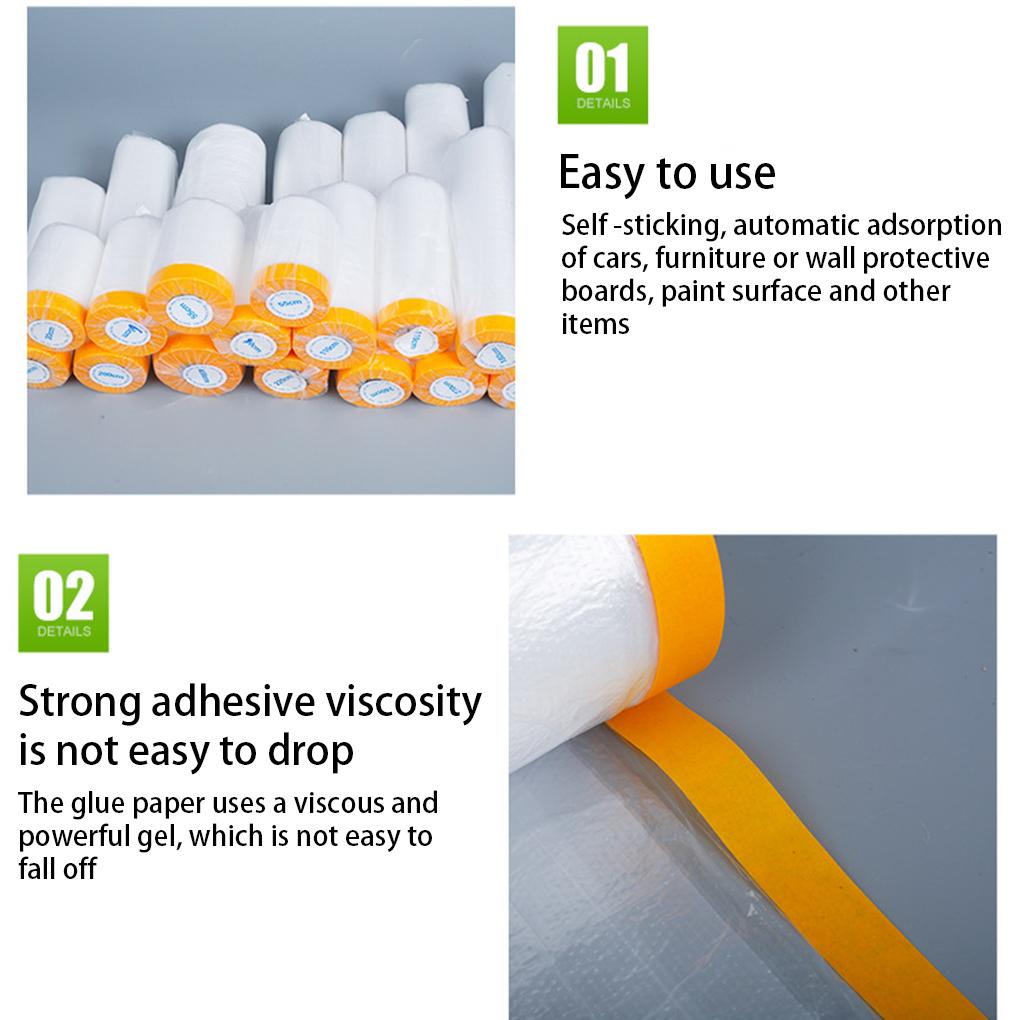 Pre-taped Bed Sofa Film Self Adhesive Furniture Protector Cover Multi-functional Door Window Accessory Home Bedroom Kitchen