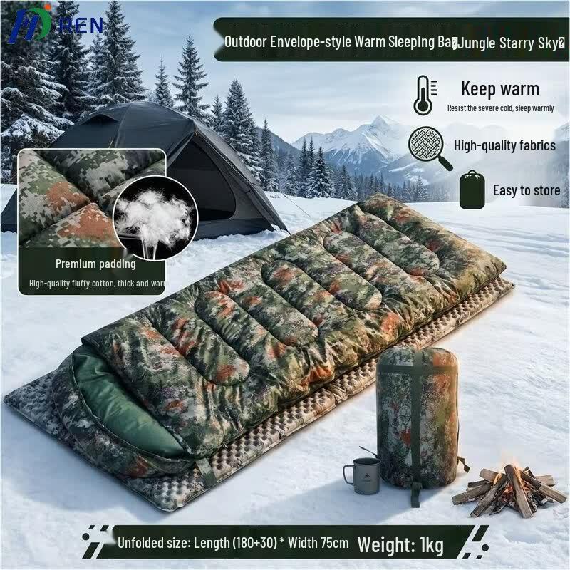 Portable Travel Camouflage Sleeping Bag 602 Envelope Sleeping Bag