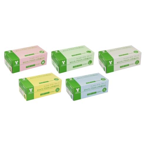 Taketora Plastic Gloves 200 Powder-Free, Small, 200 Count