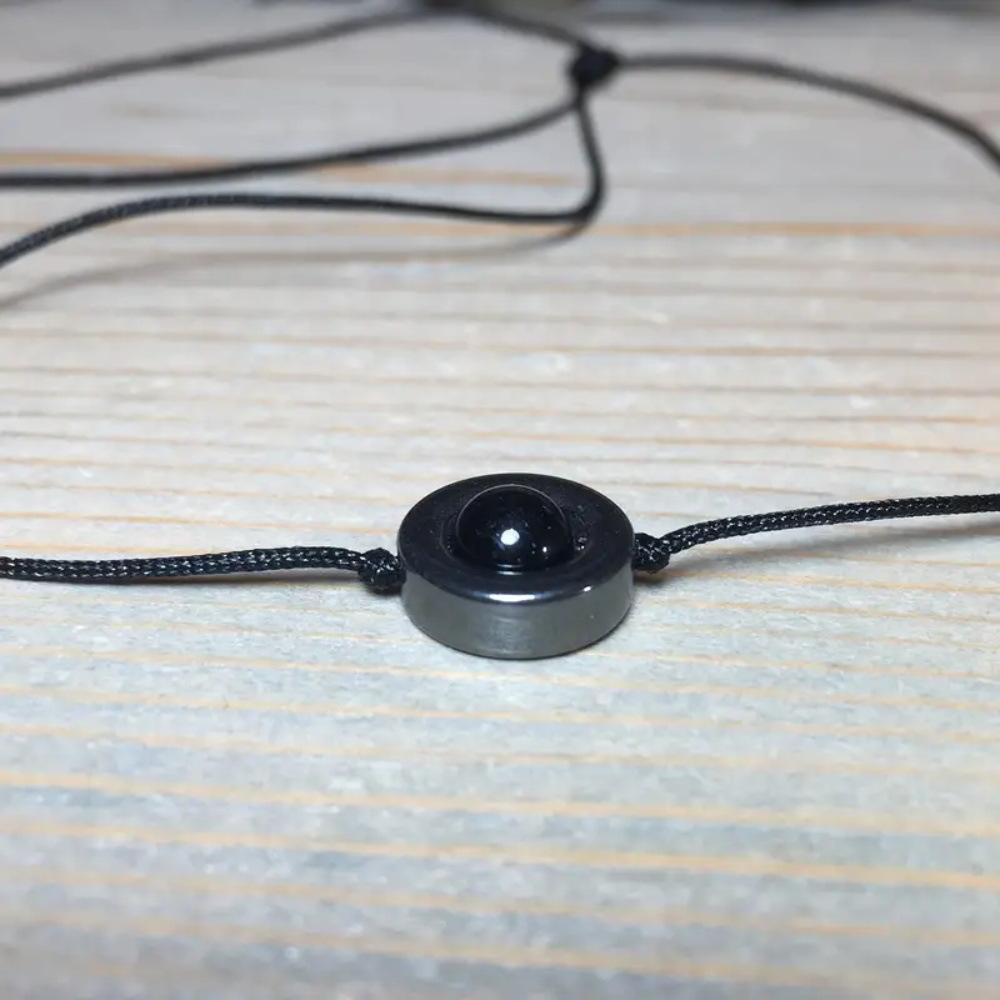 Braided Natural Stone Necklace Black Onyx Black Agate Unique Original Jewelry Women Light Luxury 40cm+5cm Extender Chain