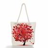 Flower tree print thick rope single-shoulder beach bag 7281 CLE