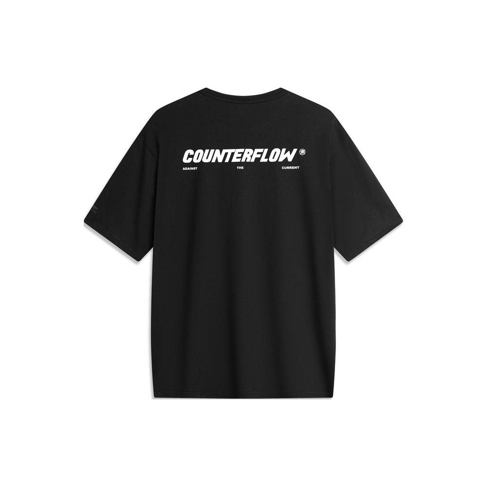 Li Ning Drop Shoulder Sleeve T Shirt Unisex Black ATSU617-2