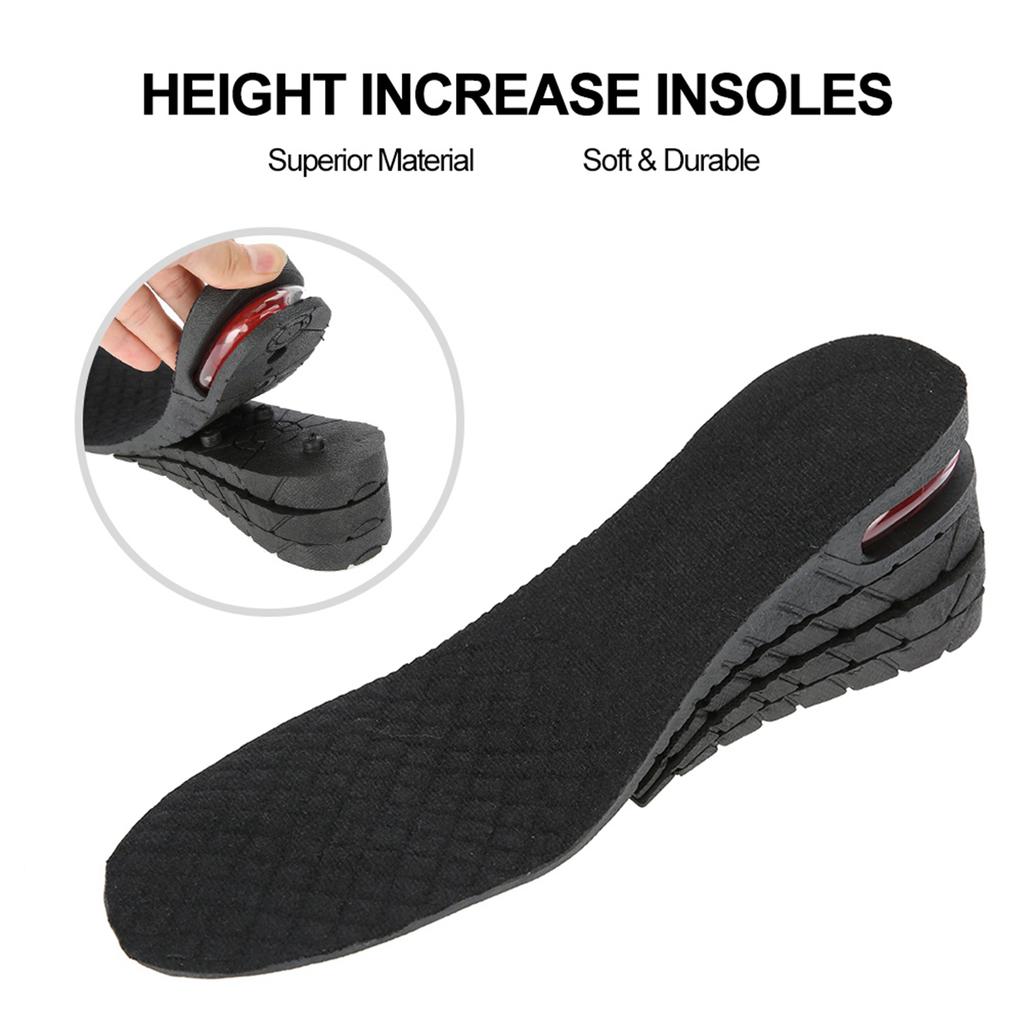 Solette Aumenta Altezza Regolabili a Quattro Strati Unisex Rialzo Tallone in PU Solette per Essere Più Alti 04