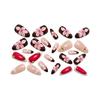3D Pink Flower Leopard Print Almond Medium-Long French Wearable Nail Tips