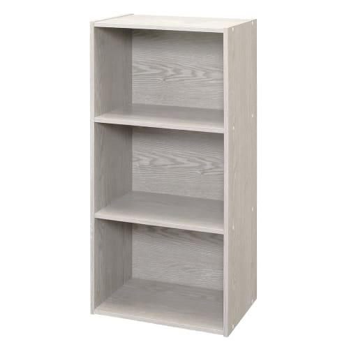 Iris Plaza Color Box, 3-Tier Bookshelf, Storage, Perfect for Single Living, 41.5cm Wide x 29cm Deep x 88cm High, A4 Size, Wood Grain Finish, Stylish,