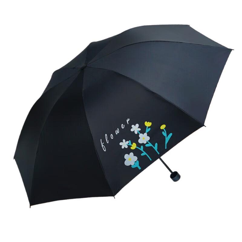 Black Automatic UV Protection Straight Umbrella