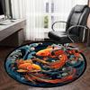1pc Office Carpet Chair Mats Koi Fish Swimming In Water Waves Perfect for Decorating Office Chairs, Living Rooms, Or Bedrooms