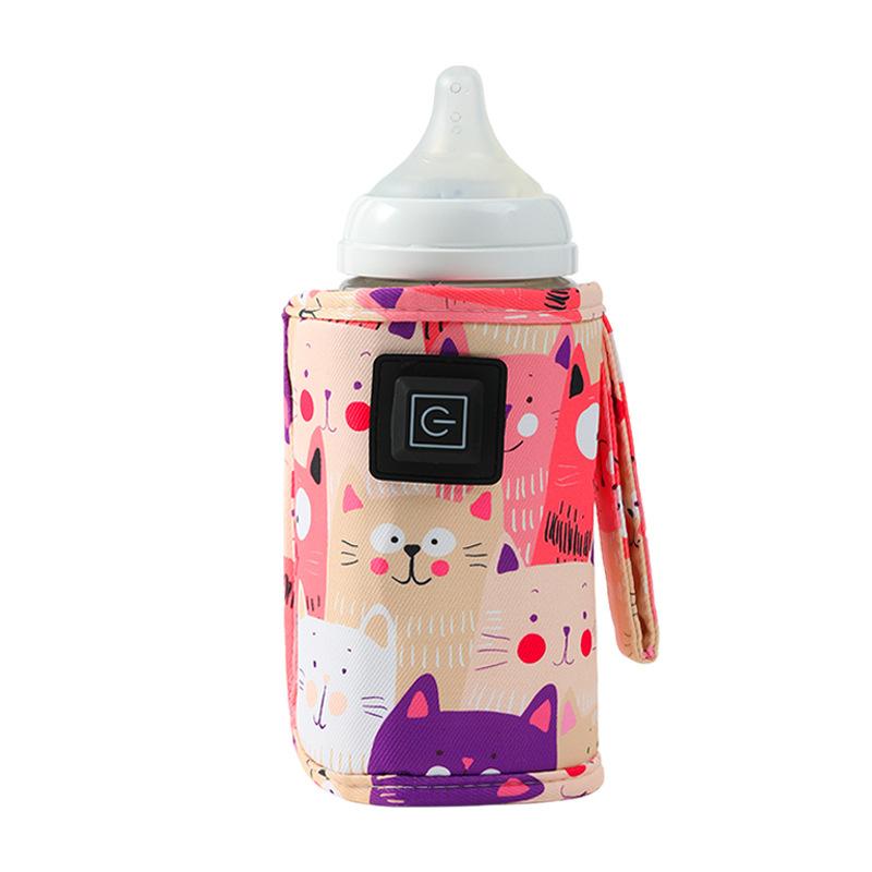 

Baby bottle insulation cover, newborn baby heating, milk warmer, constant temperature bag customization USB розовый