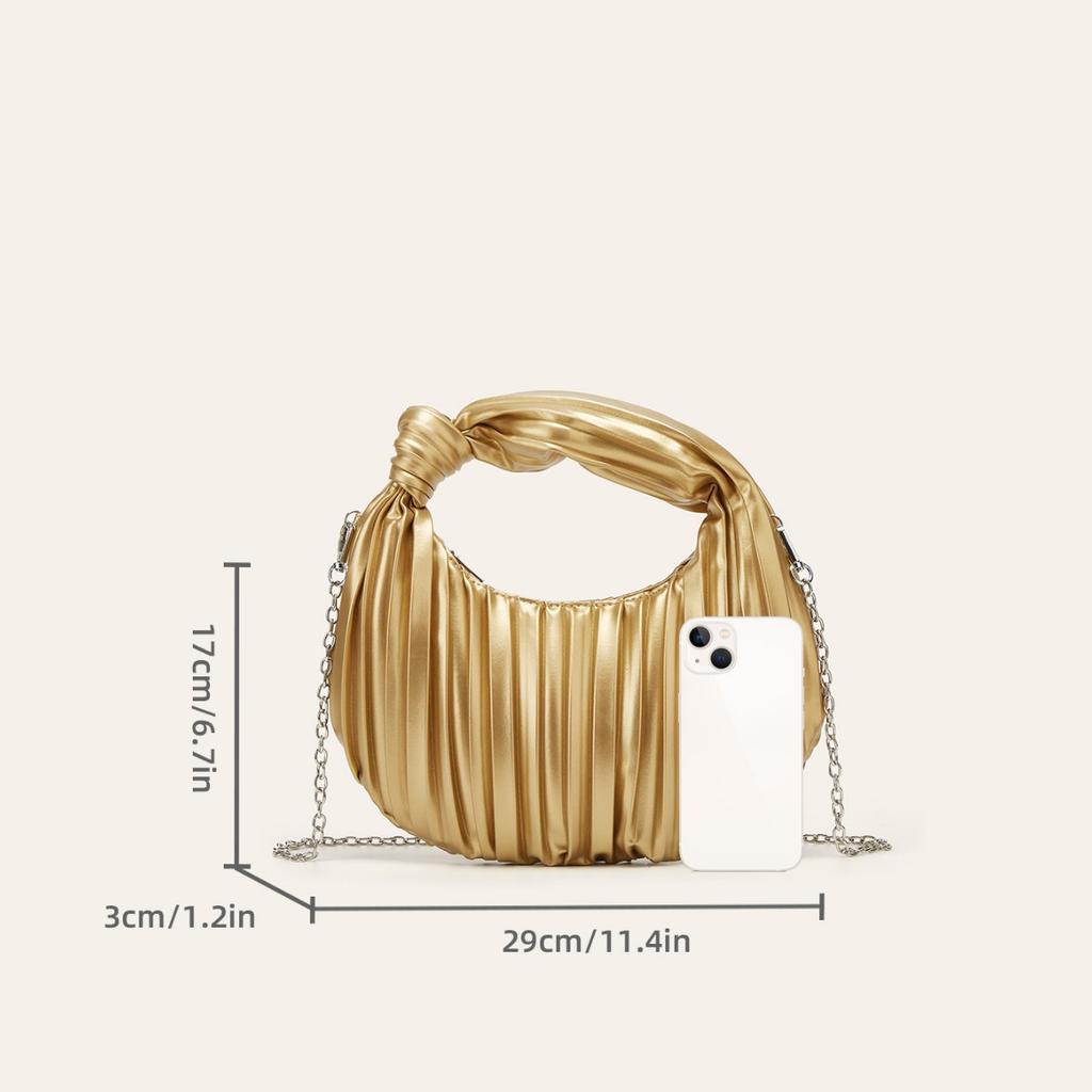 Mode Vielseitig Handtasche Abendtasche Damen Gefaltet Wolke Unterarmtasche Neue Mode Damen Tragbar Halbmond Knödeltasche