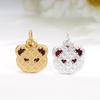 Sterling Silver Little Bear Charm Pendant for DIY Beading & Rope Weaving