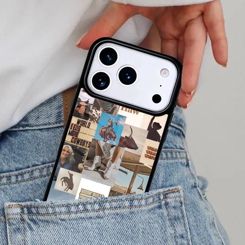 Cowboy Cowgirl Western Ranch Boho Phone Case for iPhone 16e 15 14 13 12 17 Pro Max Plus Air 17pro Cover Coque