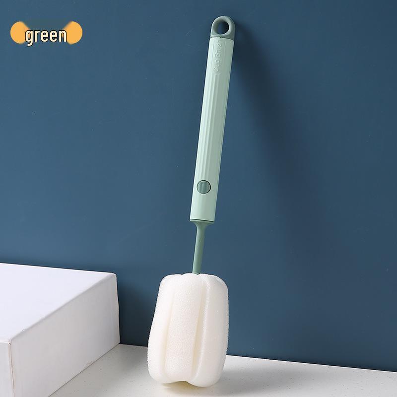 Long-Handle Detachable Sponge Cleaning Brush for Glasses and Bottles