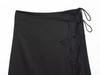 2025 Autumn European Women's Black Lace Satin Skirt