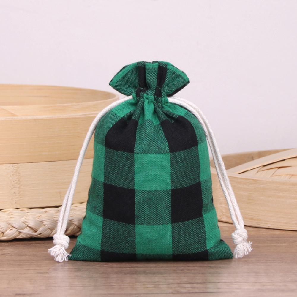 10pcs/lot Cotton Christmas Gift Drawstring Bags Burlap Gift Bag Cosmetic Wedding Candy Gift