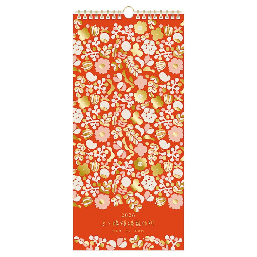 2026 Kalender mit Goldakzenten Wandbehang Ten to Sen Moyou Seisakusho /