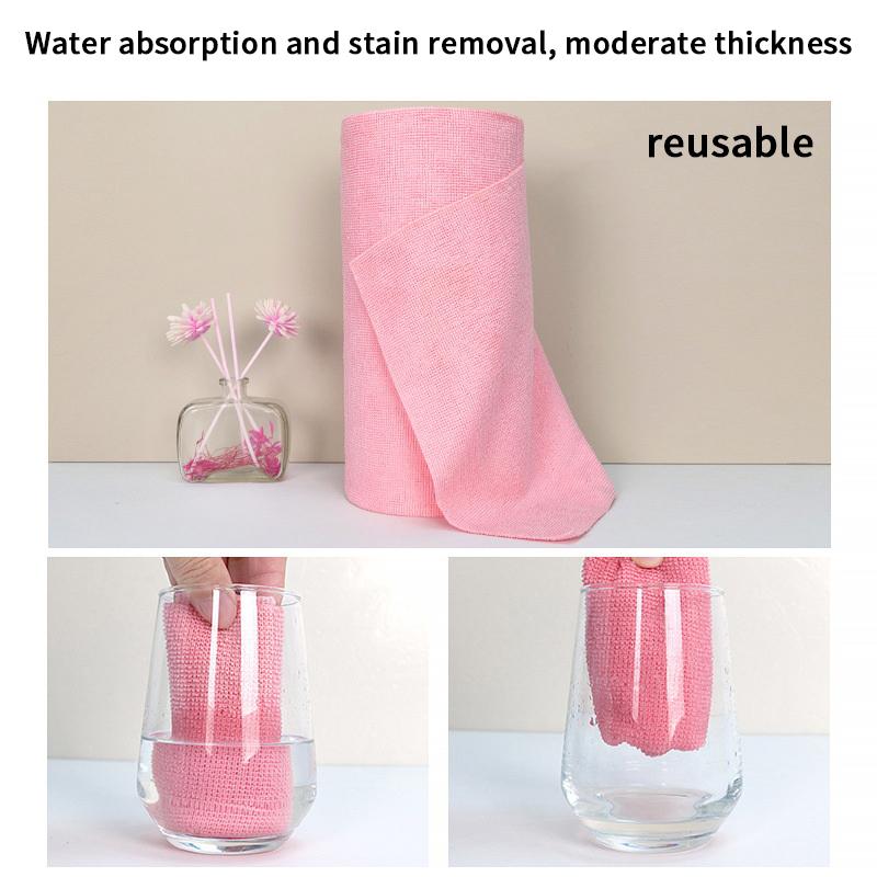 Tear-Off Cleaning Cloth Roll Durable Reusable Dish Towel For Kitchen Greaseproof And Quick Drying Microfiber Hand-Tear Rags